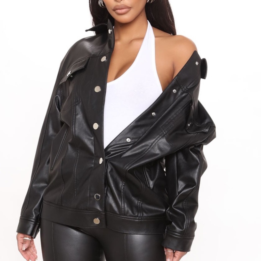 Faux leather jacket